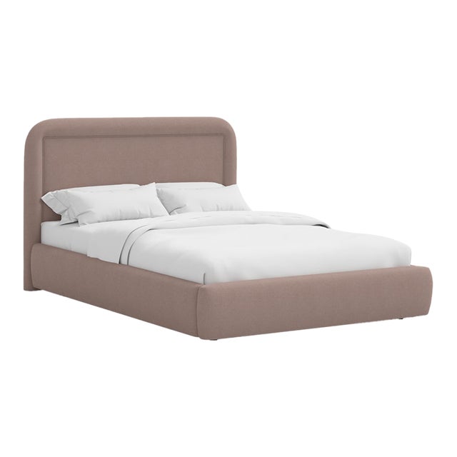 Stoffer Home x Cloth & Company Marisa Platform Bed in Classic Linen Mocha - California King For Sale