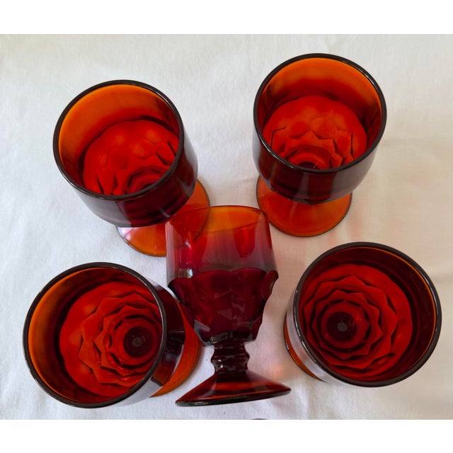 1960s Viking Mid Century, Georgian Low Footed Goblets - Set of 5 For Sale - Image 6 of 8