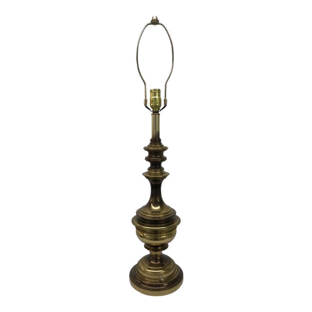 Mid-Century Modern Solid Brass Table Lamp Manner of Stiffel For Sale
