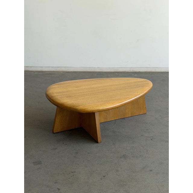 Wood Contemporary Coffee Table in Solid Oak For Sale - Image 7 of 10
