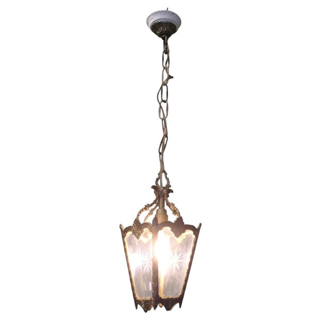 Metal Small French Rococo Style Lantern, 1930s For Sale - Image 7 of 7