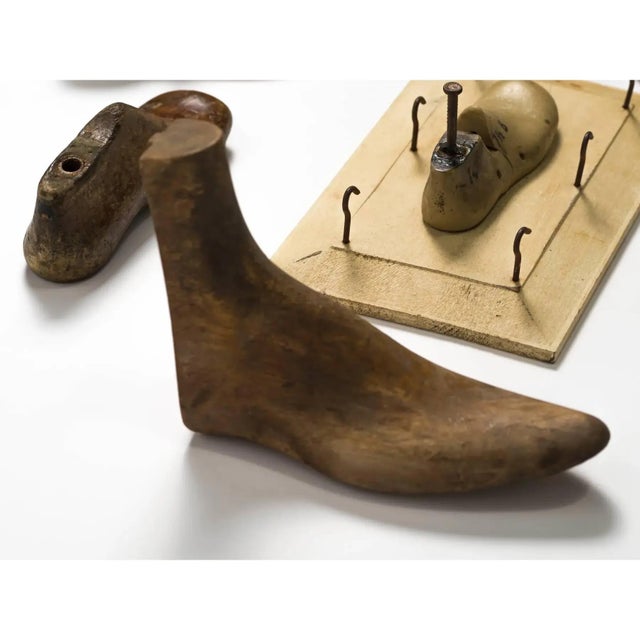 French Antique French Cobbler’s Wooden Children’s Shoe Molds—Set of 17. For Sale - Image 3 of 11