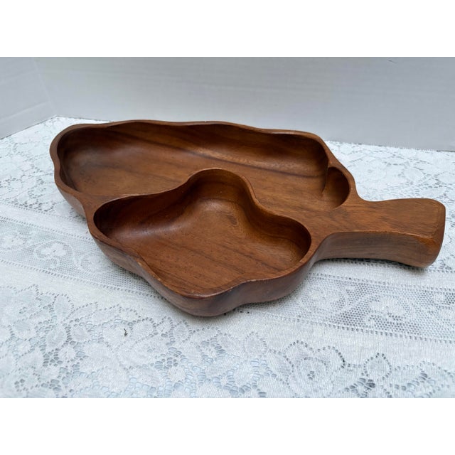 Wood Vintage 1970s Monkey Pod Large Wood Leaf Tray For Sale - Image 7 of 7