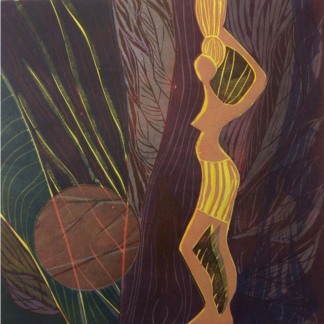 Abstract Barbara Wagner "Not For You 11" One off Linocut 2019 For Sale - Image 3 of 3