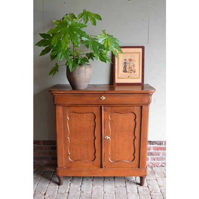 Brown Antique Biedermeier Oak Maid's Wardrobe For Sale - Image 8 of 9