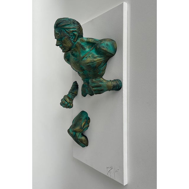 Michael Perez Figurative Dimensional Wall Sculpture in Resin on Canvas, 2025 For Sale - Image 4 of 10