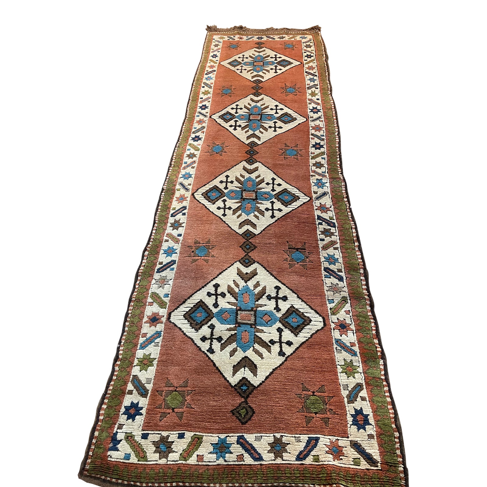 1990s Handwoven Turkish Runner Rug 3'4