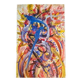 Hendrik Grise Signed Vintage Original Abstract Expressionist Painting For Sale