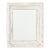 Folk Art White Painted Carved Wood Framed Mirror For Sale