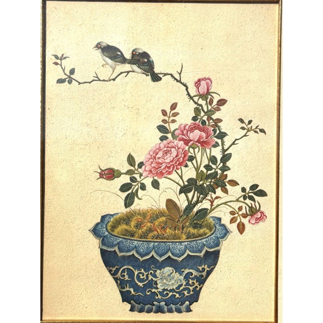 Antique Original Polychrome Chinese Etchings, Set of 4 For Sale - Image 4 of 7