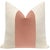 Beautiful pair of custom-made, natural linen pillows with a Blush Designer Velvet center and solid natural linen reverse....