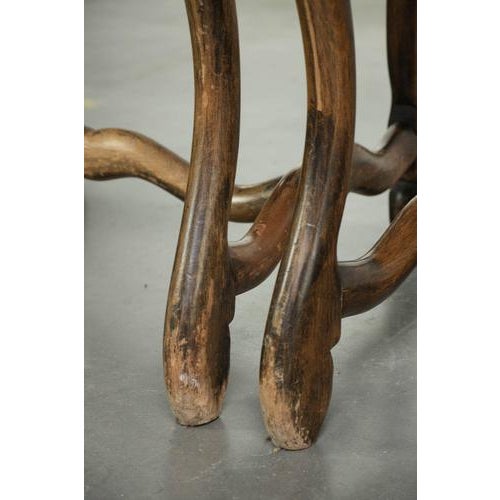 19th Century Dining Chairs with Fabric Seats and Armrests with Wood Carvings Os De Mouton, Set of 10 For Sale - Image 16 of 18
