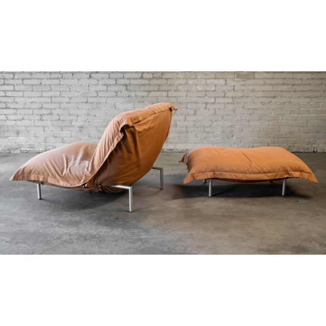 Ligne Roset 'Calin' Louge Chair and Ottoman by Pascal Mourgue, 1990s - A Set For Sale - Image 11 of 16