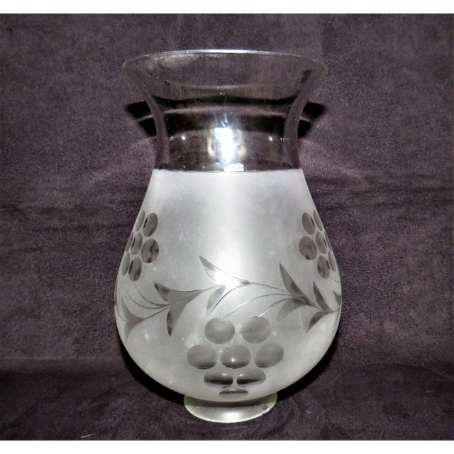 FREE SHIPPING ANYWHERE IN THE CONTIINENTAL US! This is an antique wheelcut lamp shade. Hand-blown. Clear and frosted glass...