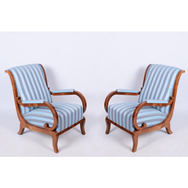 Biedermeier Armchairs in Oak, Spruce and Walnut, Austria, 1830s, Set of 2 For Sale - Image 15 of 15