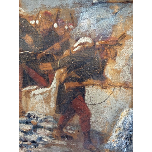 Antique French Military Oil Paintings — Signed Saravoi, 1896, Original Gilt Frames - a Pair For Sale - Image 15 of 17