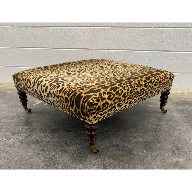 George Smith Standard Style Leopard Ottoman For Sale In New York - Image 6 of 6
