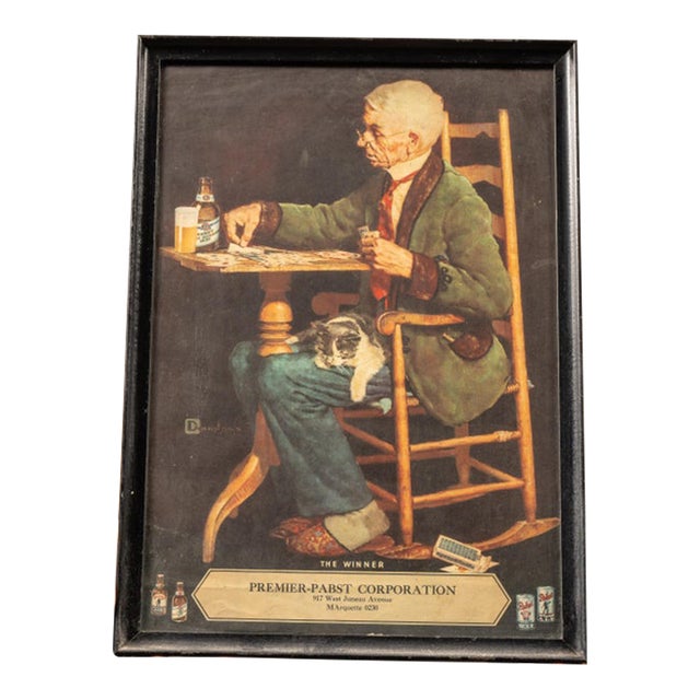 1930s Pabst the Winner Card Player Advertising Print For Sale