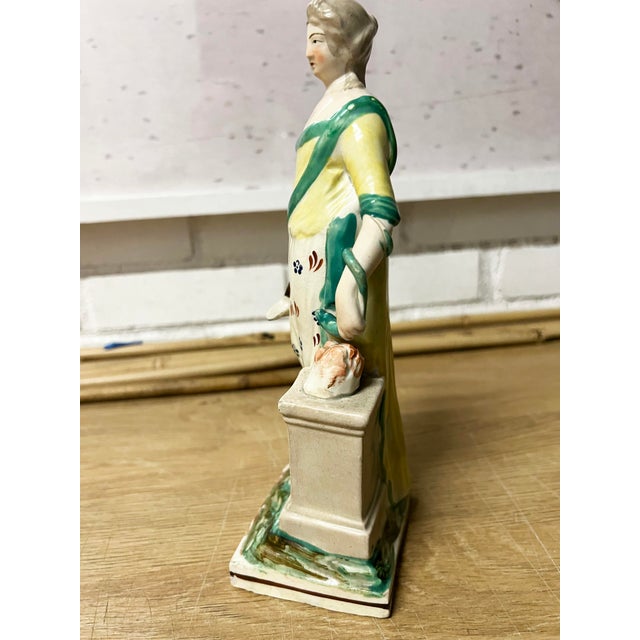 Ceramic Early 19th Century Georgian Staffordshire Pearlware Neoclassic Greek Figure For Sale - Image 7 of 10