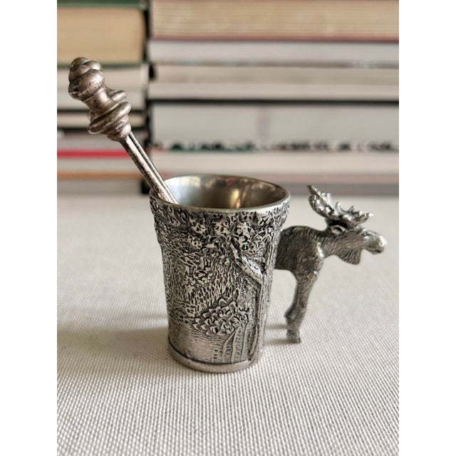 Vintage German 95% Pewter Moose Match and Toothpick Holder For Sale In Louisville - Image 6 of 12