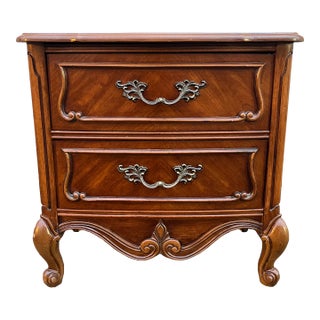 2009 Bassett French Country Cherry 2-Drawer Nightstand For Sale