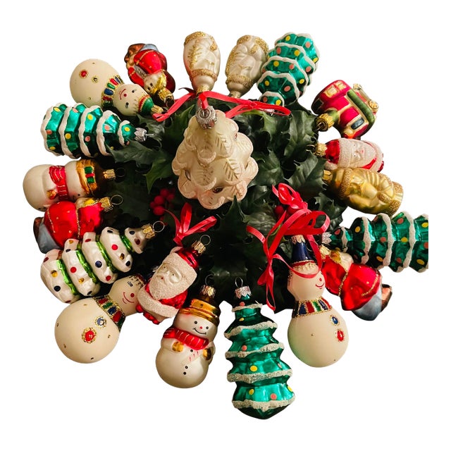 European Lot Vintage Christmas Ornaments Figurines For Sale