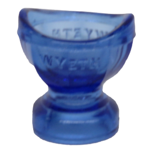 1950s Wyeth Pharmaceutical Blue Glass Eye Wash Cup by Maryland Glass Corp 4528b