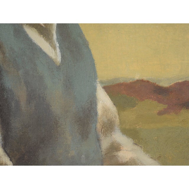 "The Child Star" Mid Century Portrait of a Boy With Brown Eyes Oil on Canvas by William Robert Shulgold For Sale In Monterey, CA - Image 6 of 10