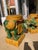 Qing Dynasty Foo Dog Yellow and Green Glazed Terra Cotta Garden Seats in Spinach- A Pair For Sale - Image 10 of 11