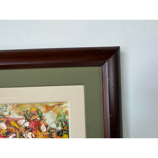 Vintage Impressionist Style Still Life Oil on Masonite Painting, Signed For Sale - Image 10 of 11