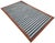 Sky Blue Handmade Cotton Area Rug, Vegetable Dyed, Sky Blue, Gray and Terracotta Striped Dhurrie -8'x12' For Sale - Image 8 of 13