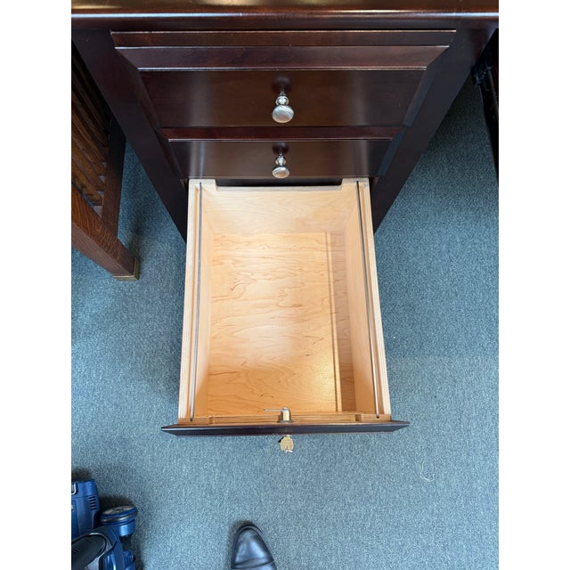 Pederesen's Furniture Company Executive Desk With Locking Key For Sale - Image 12 of 13
