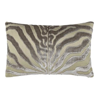 Silk Velvet Animale Scalamandre Lumbar Pillow and Insert For Sale