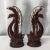 Mid-Century Art Deco Boho Chic Swans in Brown Glaze Ceramic With White Tips - A Pair. For Sale - Image 9 of 9