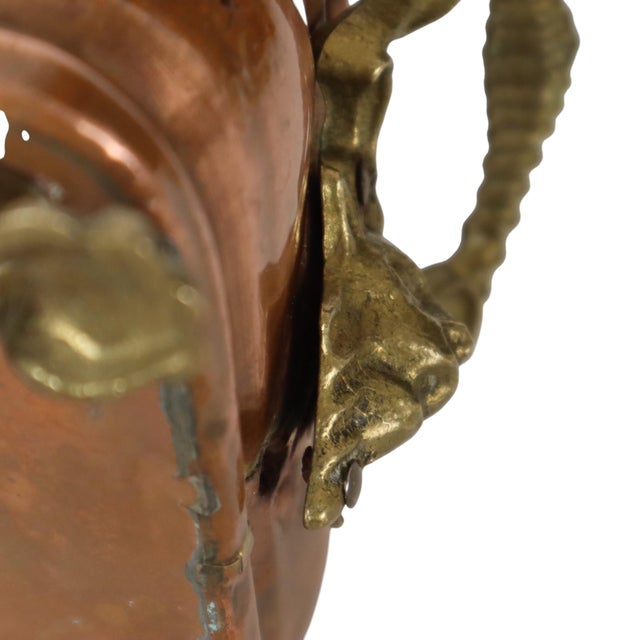 Antique 19th Century Copper Planter with Claw Feet and Lion Heads, 1890s For Sale - Image 11 of 15