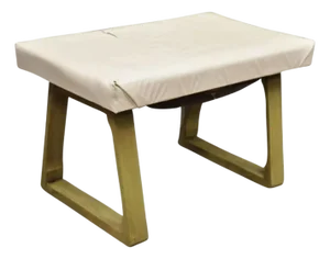 Vintage Mid Century Modern Green Painted Art Deco Vanity Bench Stool Ottoman