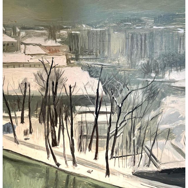 Claude Sauthier, Landscape, Oil on Wood, 1970s For Sale - Image 4 of 12