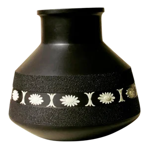 Wedgwood Black Basalt Mid Century Vase by Peter Wall