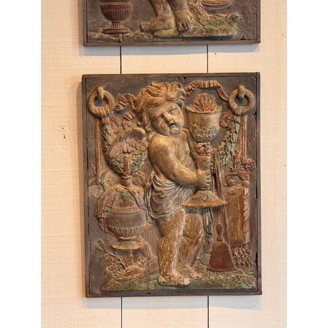 Pair 19th Century Carved Relief Panels For Sale - Image 11 of 14