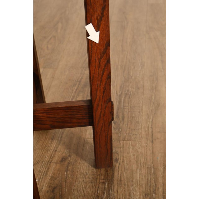 Arts And Crafts Style Round Oak Lamp Table For Sale - Image 10 of 18