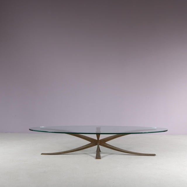 Brass Coffee Table by Michel Mangematin & Roger Bruny, 1960s For Sale - Image 3 of 10