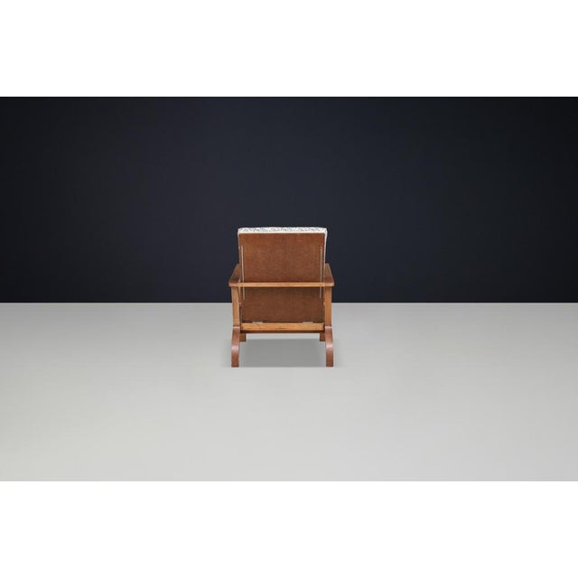 Reclining Armchairs in Original Floral Upholstery, Czechoslovak, 1930s, Set of 2 For Sale - Image 14 of 17