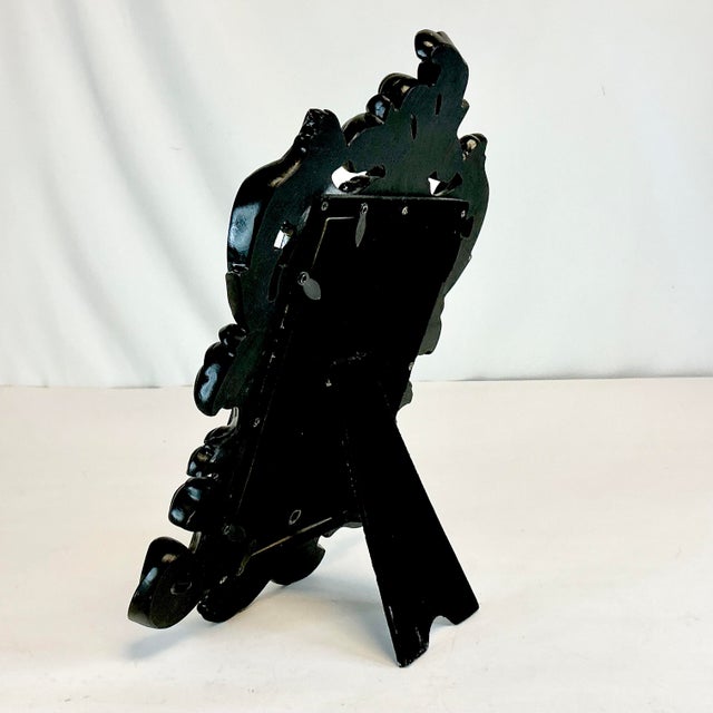 Vintage Neoclassical Baroque Black Picture Frame With Easel Back. For Sale - Image 4 of 11