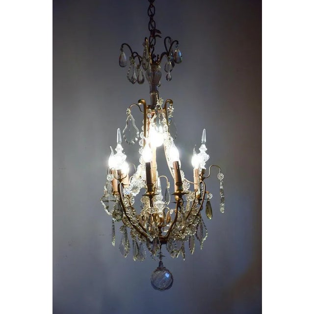 French Pampilles Chandelier in Glass For Sale - Image 10 of 11