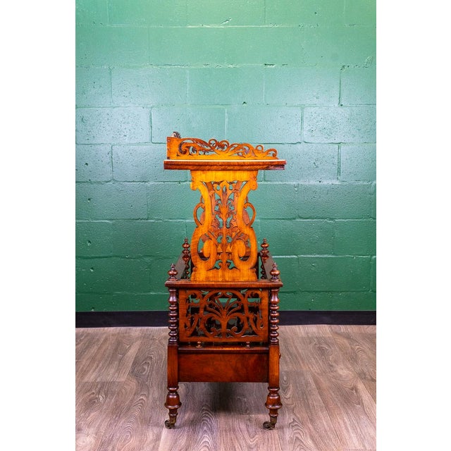 Mid 19th Century Victorian Burl Walnut English Canterbury | Étagère For Sale - Image 4 of 14