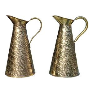 Antique Sankey and Sons Brass Pitchers- a Pair