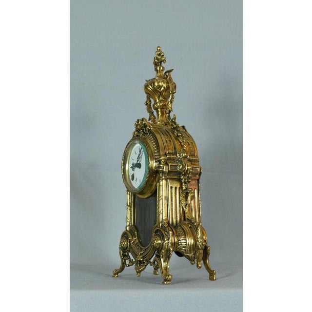 Vintage Brass Mantel Clock with Franz Hermle Movement from Robert Grant, London, 1960s For Sale - Image 3 of 13