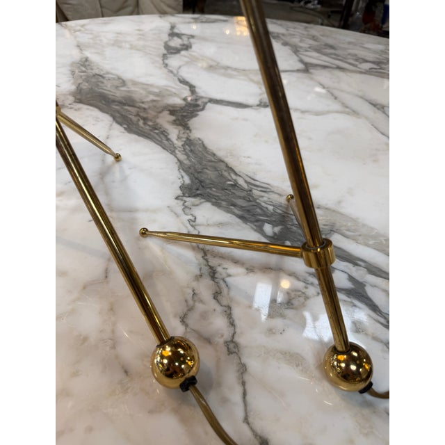1970s 1970s Giuseppe Ostuni Style Italian Brass Table Lamps - a Pair For Sale - Image 5 of 8