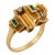 Vintage Emerald Diamond 18k Yellow Gold Ring, Size 6.5 For Sale