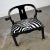 The House of Scalamandre Vintage Ming Style Black Lacquer & Brass Low Chair After James Mont in Scalamandre El Morocco Espresso Fabric For Sale - Image 4 of 13